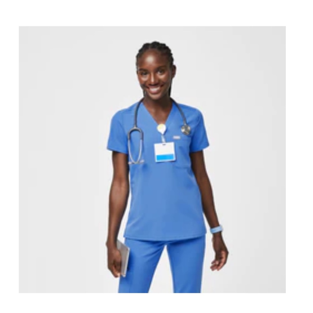 Figs capri blue Catarina top. NWT, unopened. Size XS.